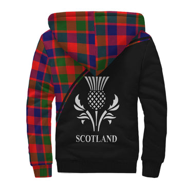 Gow of Skeoch Tartan Sherpa Hoodie with Family Crest Curve Style