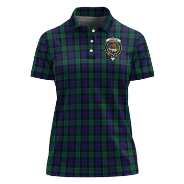 Graham of Menteith Tartan Polo Shirt with Family Crest For Women