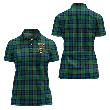 Graham of Menteith Ancient Tartan Polo Shirt with Family Crest For Women
