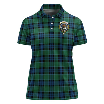 Graham of Menteith Ancient Tartan Polo Shirt with Family Crest For Women