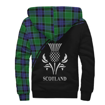 Graham of Menteith Modern Tartan Sherpa Hoodie with Family Crest Curve Style