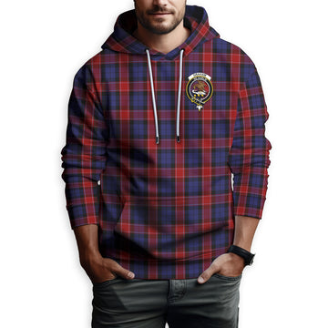 Graham of Menteith Red Tartan Hoodie with Family Crest