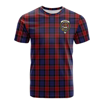 Graham of Menteith Red Tartan T-Shirt with Family Crest