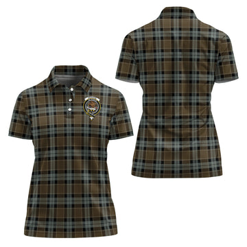 Graham of Menteith Weathered Tartan Polo Shirt with Family Crest For Women