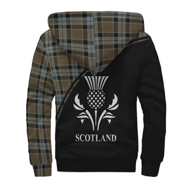 Graham of Menteith Weathered Tartan Sherpa Hoodie with Family Crest Curve Style