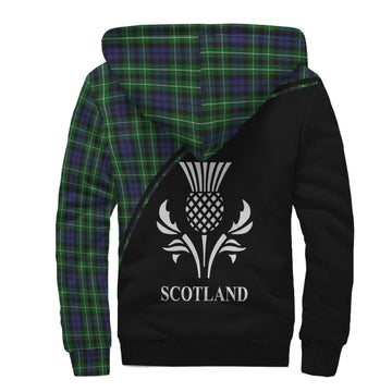 Graham of Montrose Tartan Sherpa Hoodie with Family Crest Curve Style