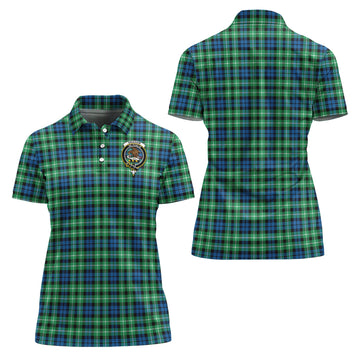 Graham of Montrose Ancient Tartan Polo Shirt with Family Crest For Women