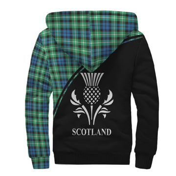 Graham of Montrose Ancient Tartan Sherpa Hoodie with Family Crest Curve Style
