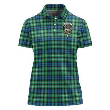 Graham of Montrose Ancient Tartan Polo Shirt with Family Crest For Women