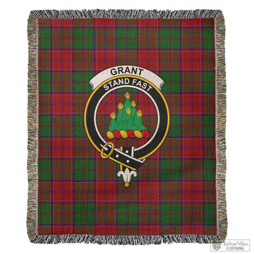 Grant Tartan Woven Blanket with Family Crest