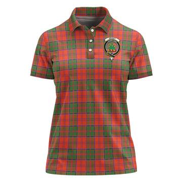 Grant Ancient Tartan Polo Shirt with Family Crest For Women