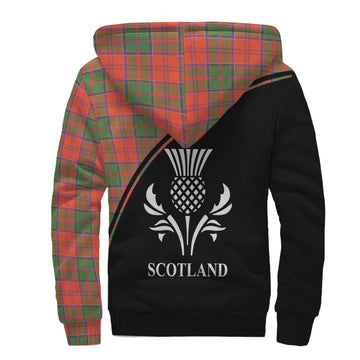 Grant Ancient Tartan Sherpa Hoodie with Family Crest Curve Style