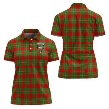 Grierson Tartan Polo Shirt with Family Crest For Women
