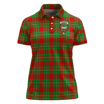 Grierson Tartan Polo Shirt with Family Crest For Women