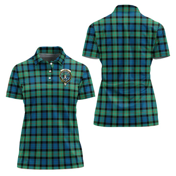 Gunn Ancient Tartan Polo Shirt with Family Crest For Women