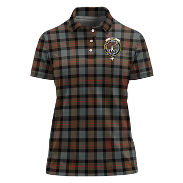 Gunn Weathered Tartan Polo Shirt with Family Crest For Women