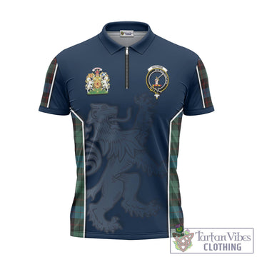 Guthrie Tartan Zipper Polo Shirt with Family Crest and Lion Rampant Vibes Sport Style