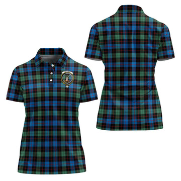 Guthrie Ancient Tartan Polo Shirt with Family Crest For Women