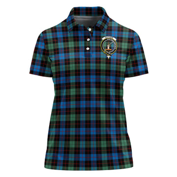 Guthrie Ancient Tartan Polo Shirt with Family Crest For Women