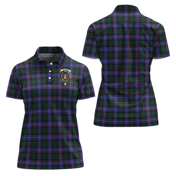 Guthrie Modern Tartan Polo Shirt with Family Crest For Women