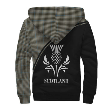 Haig Tartan Sherpa Hoodie with Family Crest Curve Style
