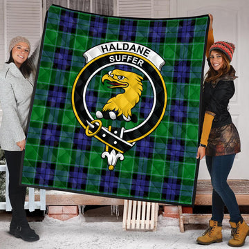 Haldane Tartan Quilt with Family Crest
