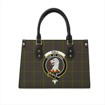 Hall Tartan Leather Bag with Family Crest