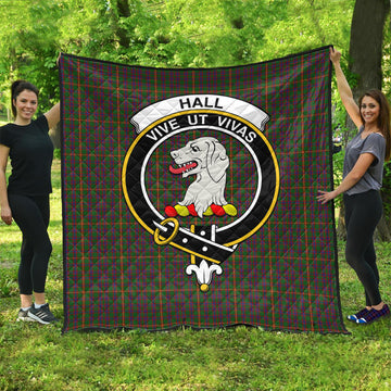 Hall Tartan Quilt with Family Crest