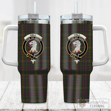 Hall Tartan and Family Crest Tumbler with Handle