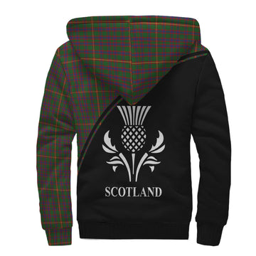 Hall Tartan Sherpa Hoodie with Family Crest Curve Style