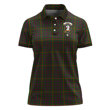 Hall Tartan Polo Shirt with Family Crest For Women