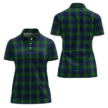 Hamilton Green Hunting Tartan Polo Shirt For Women