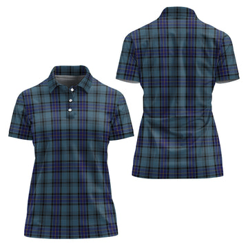 Hannay Blue Tartan Polo Shirt For Women