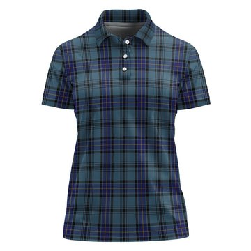 Hannay Blue Tartan Polo Shirt For Women