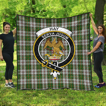 Hay White Dress Tartan Quilt with Family Crest