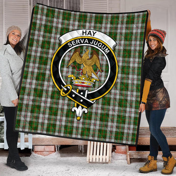 Hay White Dress Tartan Quilt with Family Crest
