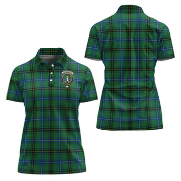 Henderson Ancient Tartan Polo Shirt with Family Crest For Women