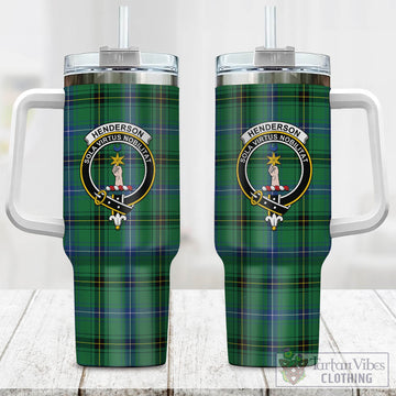 Henderson Ancient Tartan and Family Crest Tumbler with Handle
