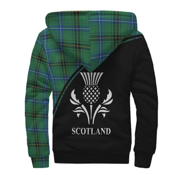 Henderson Ancient Tartan Sherpa Hoodie with Family Crest Curve Style