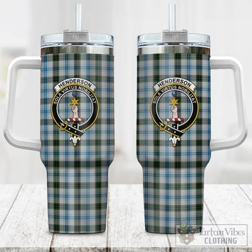 Henderson Dress Tartan and Family Crest Tumbler with Handle