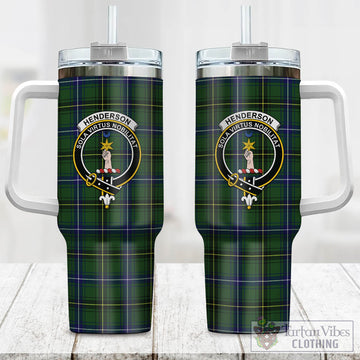 Henderson Modern Tartan and Family Crest Tumbler with Handle