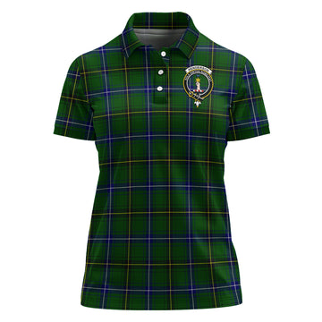 Henderson Modern Tartan Polo Shirt with Family Crest For Women