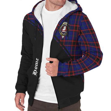 Home Modern Tartan Sherpa Hoodie with Family Crest Curve Style