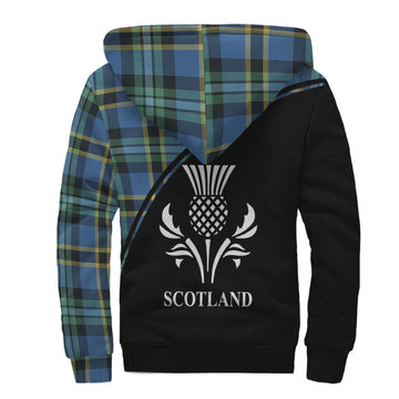 Hope Ancient Tartan Sherpa Hoodie with Family Crest Curve Style