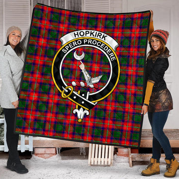 Hopkirk Tartan Quilt with Family Crest