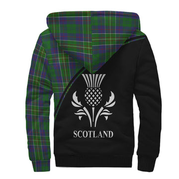 Hunter of Hunterston Tartan Sherpa Hoodie with Family Crest Curve Style