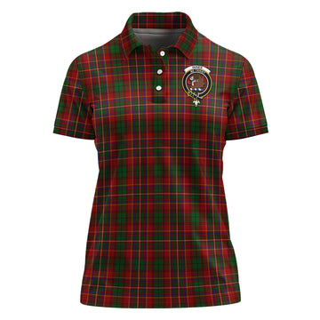 Innes Tartan Polo Shirt with Family Crest For Women