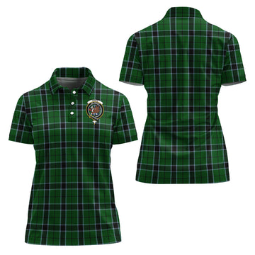 Innes Hunting Tartan Polo Shirt with Family Crest For Women