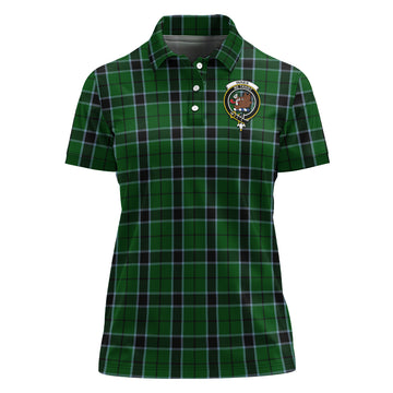 Innes Hunting Tartan Polo Shirt with Family Crest For Women