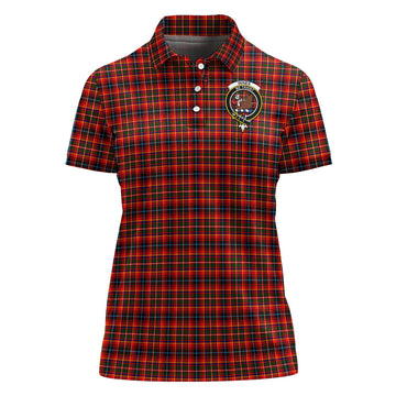 Innes Modern Tartan Polo Shirt with Family Crest For Women